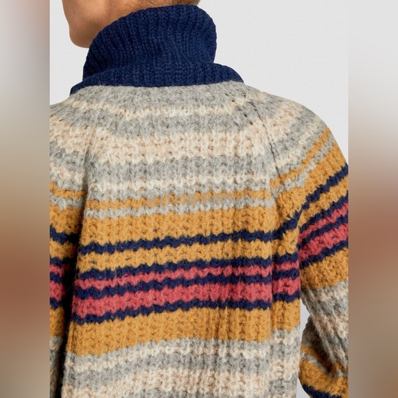 🆕 MOTHER | BUTTON COLLAR STRIPED DETAIL SWEATER | SIZE: M - Picture 3 of 8